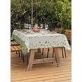 thumbnail image 3 of Outdoor Tablecloth with Umbrella Hole for Patio/Picnic/Party/Camping, Green Floral Waterproof Table Cloth Rectangle Table Cover Washable, Spring Flowers (60"x 120"), 3 of 8