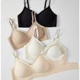 thumbnail image 3 of T-Shirt Bras for Women, Seamless Wireless No Underwire Full Coverage Bralette, Adjustable Glitter Strap Comfortable Deep V Everyday Wear Bra, 3 of 4
