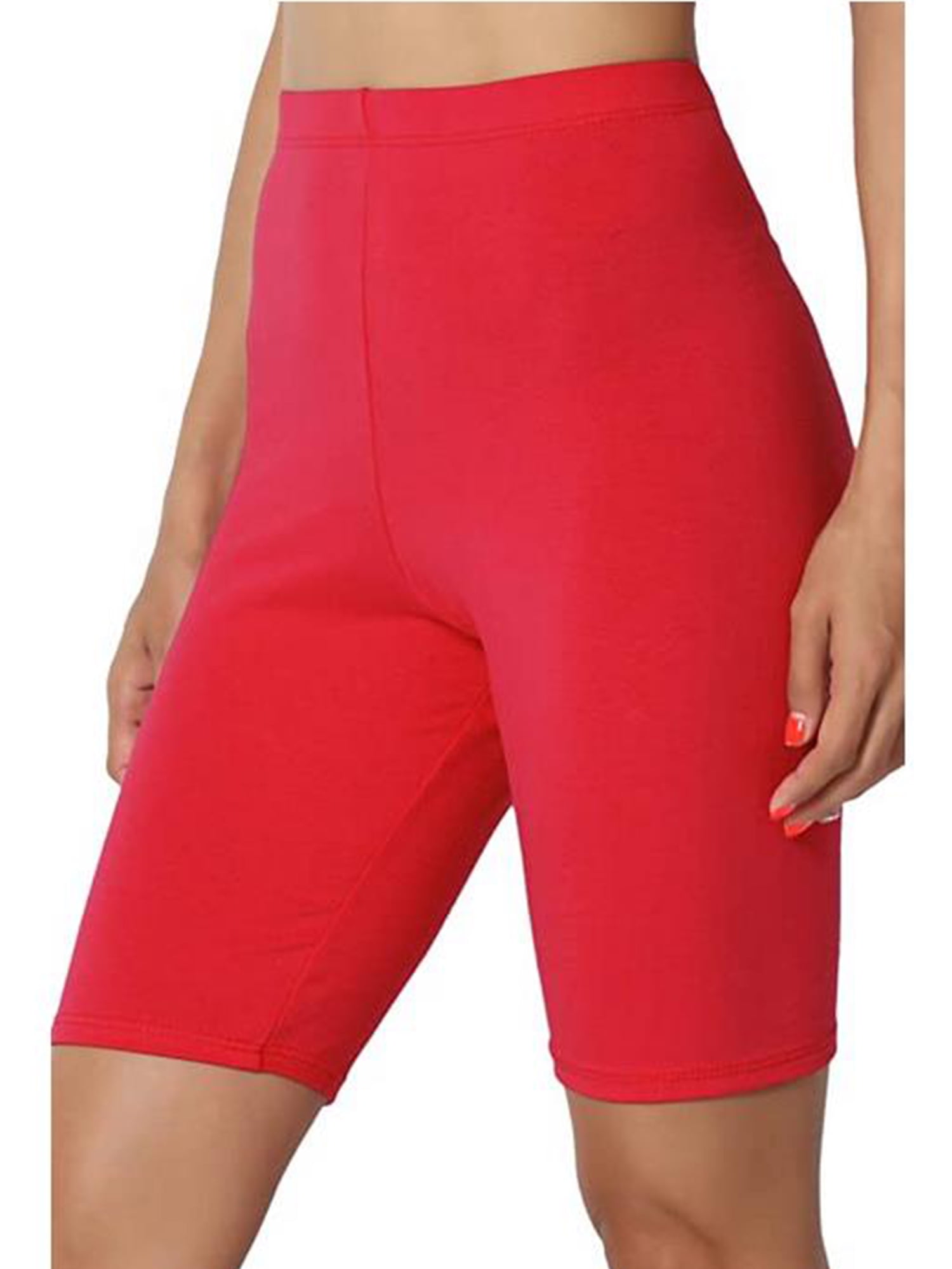 red shorts womens high waisted