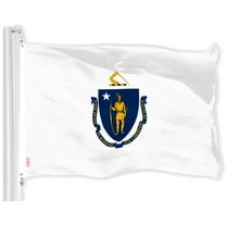 G128 Massachusetts MA State Flag | 3x5 Ft | LiteWeave Pro Series Printed 150D Polyester | Indoor/Outdoor, Vibrant Colors, Brass Grommets, Thicker and More Durable Than 100D 75D Polyester