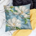 thumbnail image 2 of Orinice Waterproof Pillow Covers for Couch Throw Pillow Cases Farmhouse White Magnolia Flower Decorative Cushion Pillow Covers  ,Indoor Outdoor Decoration Abstract Floral Oil Painting Texture 20x20in, 2 of 5