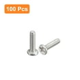 thumbnail image 3 of Uxcell M1x0.25x4mm 100 Pack Metal Flat Round Head Screws Phillips Drive Machine Bolt, 3 of 5