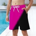 thumbnail image 3 of Kids Boys Mesh Lining Swim Shorts Adjustable Drawstring Quick Dry Surf Trunks for Beach Holiday Party, 4T-15Y, 3 of 4