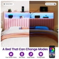 thumbnail image 2 of Greenstell King Size Adjustable Storage Headboard Only - Modern Upholstered Head Board with LED Lights, Charging Station & Soft Padding, Pink, 2 of 6