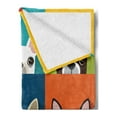 thumbnail image 2 of Boston Terrier Soft Flannel Fleece Throw Blanket, Minimalist Colorful Assortment of Terrier Portraits Multiple Variations, Cozy Plush for Indoor and Outdoor Use, 50" x 70", Multicolor, by Ambesonne, 2 of 5