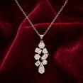 thumbnail image 4 of KEEVA JEWELS 10.50 Carat Moissanite Multi-Shape Drop Pendant Necklace for Women,18 Inches Chain, Made in Rose Gold Plated Silver, 4 of 6