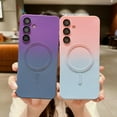 thumbnail image 5 of Magnetic Gradient for Samsung Galaxy S23 FE Phone Case, Compatible with MagSafe, Full Camera Lens Film Protection Soft Silicone Shockproof Matte Cover for Galaxy S23 FE 6.4" (Purple Gray), 5 of 12