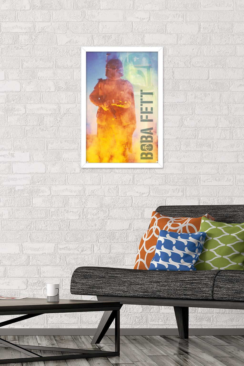 Star Wars: The Empire Strikes Back - Boba Fett Wall Poster, 14.725" x 22.375", Framed