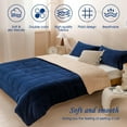 thumbnail image 3 of SHANNA Velvet Warm 3Pcs Comforter Sets, Luxury King Size Bedding Sets with Fleece Warm Comforters and 2 Pillowcases for Winter Bed Sofa Travel, Blue, 3 of 9