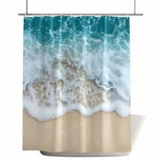 Shower Curtains for Bathroom-72"x84",Coastal Ocean Beach Wave Waterproof Bath Curtain Grommet Shower Curtain Set with Hooks,Summer Seasonal Nature Seaside Washable Bath Accessories