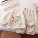 thumbnail image 4 of Winter Flannel Kids Sets Solid Warm Children Pajamas Sets Homewear Two-piece Set  for Baby Boys Girls Kids Boutique Clothes, 4 of 6