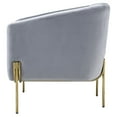 thumbnail image 4 of ACME Carlson Velvet Upholstered Barrel Backrest Accent Chair in Gray and Gold, 4 of 7