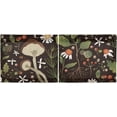 thumbnail image 3 of Mushroom Kitchen Curtains 2 Panels UV Protected Tier Curtains, Half Window Curtains Kitchen Tiers for Guest Room Bathroom Sink Laundry Room Basement,24 x 27 Inch, 3 of 7