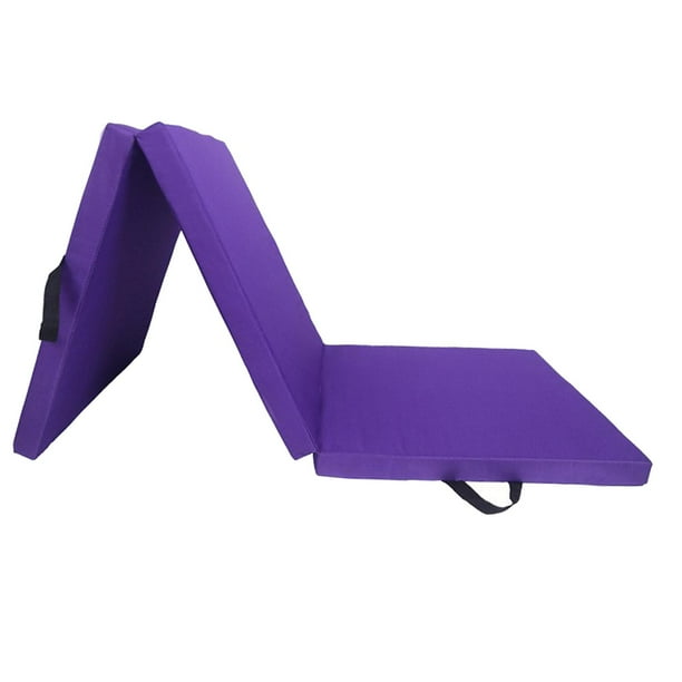 Estera de Ejercicio Plegable de Tres Pliegues Almohadilla de Protección Del Piso Gimnasio Estera de Plegable para Entrenamiento de Es Tela Oxford morada