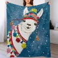 thumbnail image 4 of Christmas Funny Alpaca Blanket Cute Alpaca Gifts for Kids Girls Boys Alpaca Throw Blanket Warm Soft Comfort Flannel Blanket for Couch Sofa Bed 50"x60", 4 of 6