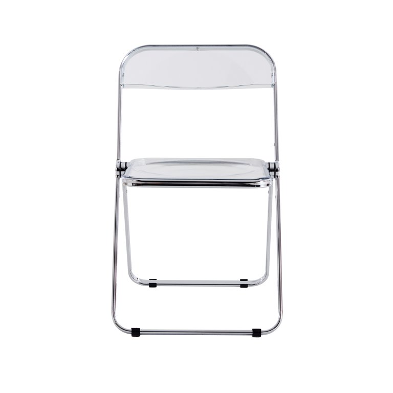Holaki 2PCS Caramel Clear Folding Chair PC Plastic Living Room