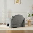 thumbnail image 5 of DEALTOPS Pet Friendly Accent Chair with Cat Hideaway, Modern Chenille Upholstered Armchair with Pillow, Gray, 5 of 7