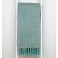 thumbnail image 4 of Luxury Aqua and Gray Handloomed Throw Blanket, 4 of 4