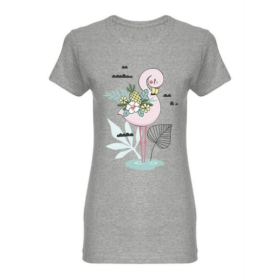 Cute Flamingo Baby Shaped T-Shirt Women -Image by Shutterstock, Female Small