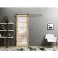 thumbnail image 3 of Sturdy Barn Door 42 x 80 inches | Quadro 4002 Oak | Stainless Steel 8FT Rail Hangers Heavy Set | Solid Panel Interior Doors, 3 of 6