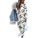 thumbnail image 4 of Conjuntos de chándal de 2 piezas para mujer suéter pantalones conjuntos deportivos informales estampados, 4 of 4