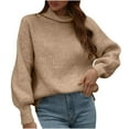 thumbnail image 2 of Lilgiuy Women's Casual Long Sleeve Turtleneck Loose Color Pullover Sweater Gifts for Your Co-workers or Friends, 2 of 5