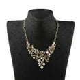 thumbnail image 4 of Las Mujeres De Gargantilla De Diamantes De Imitación De Los Estados Babero Aretes Collar Grueso De Oro, 4 of 8