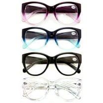 4 Pairs Women Oversized Bold Round Reading Glasses - Clear Readers - DR10  2.75