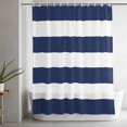 thumbnail image 4 of Navy Blue and White Stripes Shower Curtain for Bathroom, Marine Style Waterproof Shower Curtains Washable Quick Dry with Hooks Bathtub Curtains 72x72IN, 4 of 9