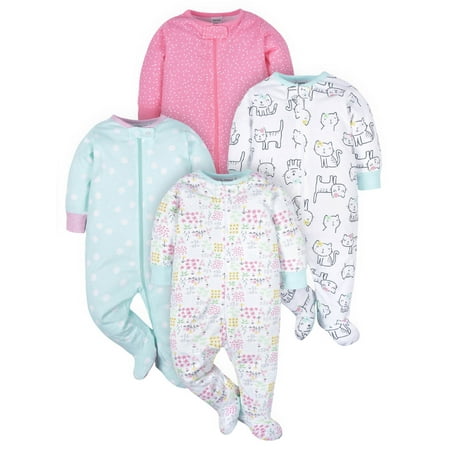 

Onesies Brand Baby Girl Sleep n Play Footed Pajamas 4-Pack (Newborn - 6/9M)