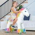 thumbnail image 4 of PonyCycle Ride on Unicorn Toys Rocking Walking Horse Unicorn Toy for Kids 4-7 Size 4 Riding Unicorn with Wheels No Electricity Giddy up Pony Plush Toy Walking Animals X42, 4 of 7