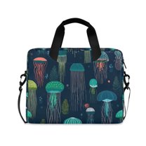 FORMRS 16" Laptop Sleeve Bag Carrying Case with Handle Travel Shoulder Briefcase, Green Jellyfish Pattern