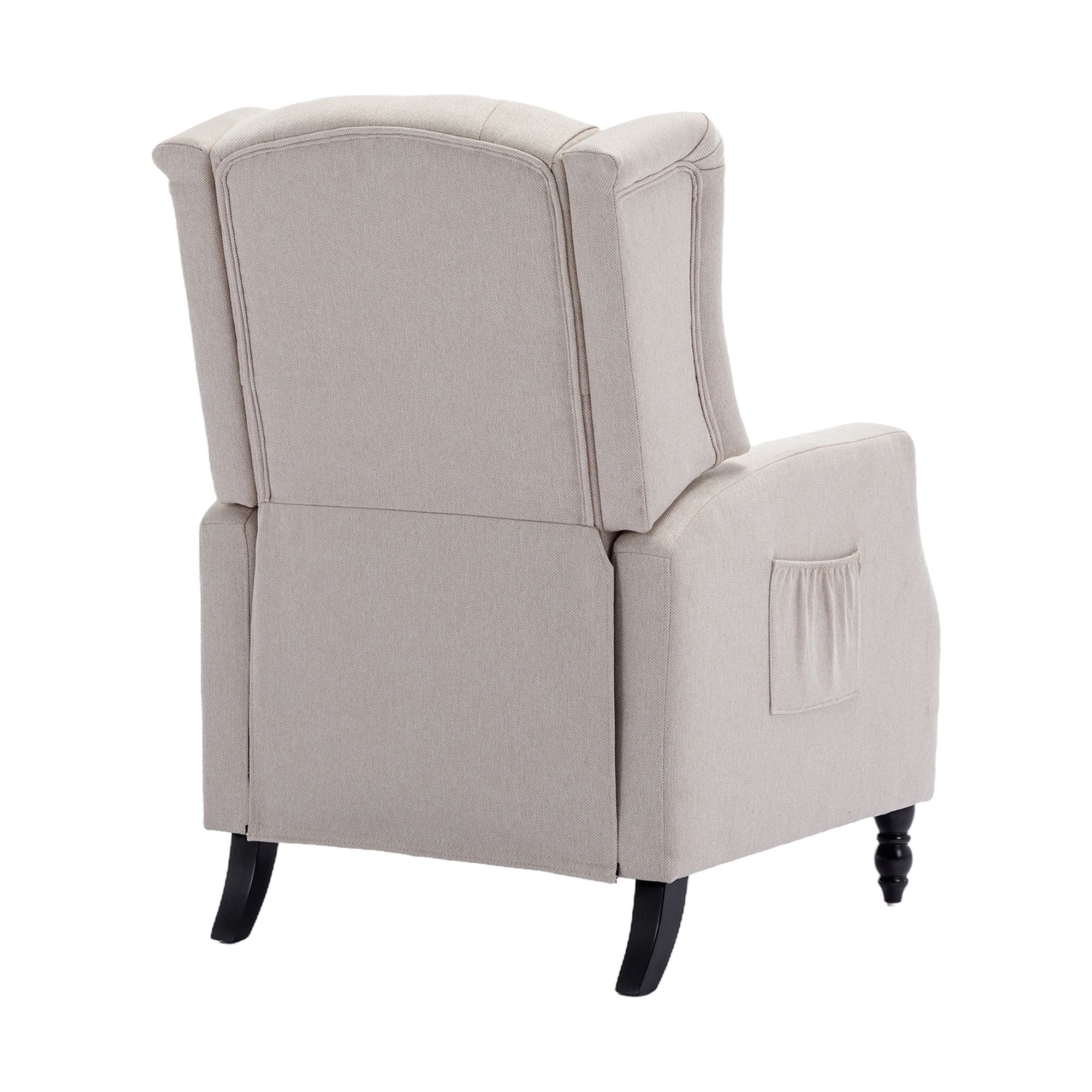 Kadyn Massage Recliner Chair, Fabric Recliner Sofa Home Theater Seating, Single Sofa Armchair Easy Lounge for Living Room, White