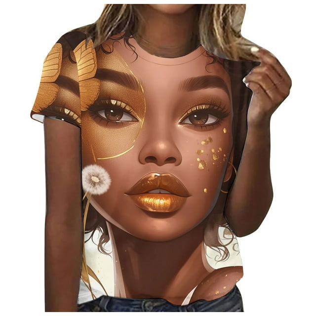 TSADFHJI Débardeurs pour Femmes Pack Mode Décontractée Ample Imprimé Col Rond Manches Courtes T-Shirt Haut L Jaune Clair