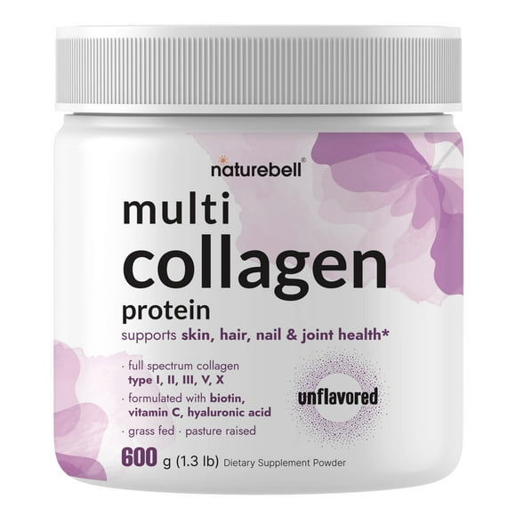 Proteína de colágeno en polvo NatureBell 600 g con biotina y vitamina C