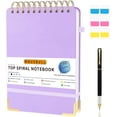 thumbnail image 1 of xianlin-Top Spiral Notebook, A5 Hardcover Top Bound Steno Pads, 240 Pages 100gsm College Ruled Left Handed Notebook Journal for Work, School, Meeting Writing - Purple, 5.9" x 8.5", 1 of 4