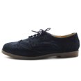 thumbnail image 2 of Ollio Women's Flat Shoes Wingtip Lace Up Faux Suede Oxford M2920, 2 of 6