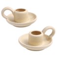 thumbnail image 2 of IDEANATEGRATE Ceramic Candlestick Holders Beige Yellow For Votive Holders 2Pcs 3.0In, 2 of 2