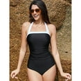 thumbnail image 3 of MecTo Women's Vintage One-Piece Tummy Control Swimsuit – Retro Halter Bathing Suit with High-Waisted Design, Removable Padded Cups & Quick-Dry Fabric (S-XXL), 3 of 6
