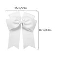 thumbnail image 3 of Cglfd Clearance 6-inch Ribbed Satin Fishtail Double Layered Ribbon Bow Hair Clip for Children's Hair Accessories Hair Clip, White, 3 of 8