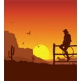 thumbnail image 3 of Ambesonne American Duvet Cover Sets, Wild West Sunset Scene, 2-Queen, Burnt Orange, 3 of 7