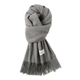 thumbnail image 4 of Bufanda de cachemira para mujer, chal sencillo de color liso con borlas, bufanda de cachemira de imitación cálida para otoño e invierno, bufanda informal que combina con todo, 4 of 6