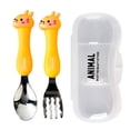 thumbnail image 1 of Utensilios para niños pequeños, juego de cuchara y tenedor para niños, cubiertos de acero inoxidable, 1 of 5