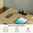 thumbnail image 3 of Vabches Nightstand Set of 2 with Charging Station, Fluted Bedside Tables Night Stands with 2 Drawers and Metal Handle for Bedroom, Living Room, 3 of 8