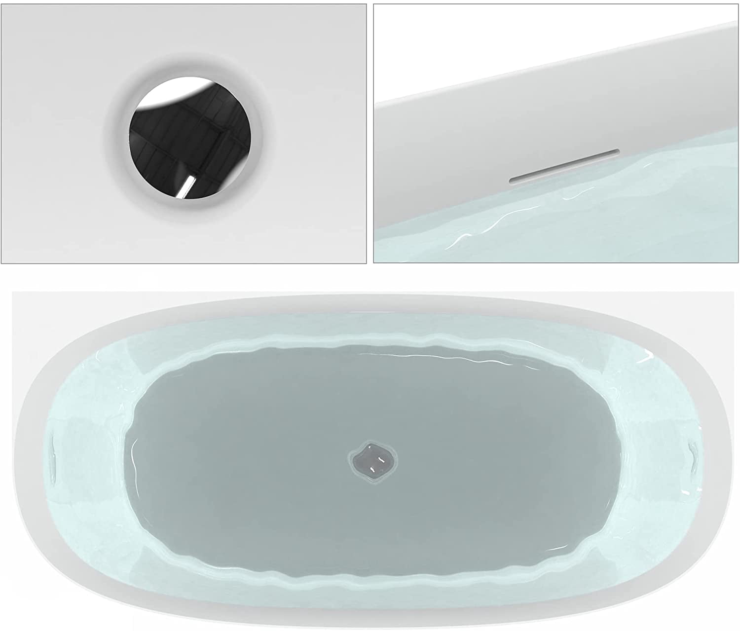 HEATGENE Bathtub Faucet Freestanding Tub Filler Single Handle Floor Mounted Faucets with Handheld Shower - Mirror Polish