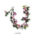 thumbnail image 3 of Guirnalda de flores artificiales de seda de 1,7 m para colgar en la pared | Guirnalda floral de imitación morada y rosa para decoración de interiores, 3 of 6