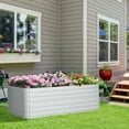 thumbnail image 2 of Outsunny Raised Garden Bed Metal Planter Box with Reinforced Rods, Light Grey, 2 of 9