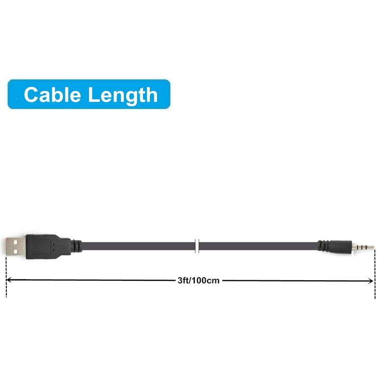 Ren liste effektivt USB to 2.5mm Male, Headphone Charger Cable for JBL Synchros E30 E40BT E45BT  E50BT EB40 S400BT S400 S500 S700 - Walmart.com