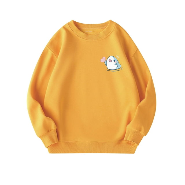 Chandail en Molleton Graphique Mignon pour Fille, Col Rond, Manches Longues