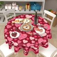 thumbnail image 2 of Valentines Tablecloth 60 Inch Round Love Heart Valentine''s Day Red Flower Table Cloths Washable Tablecloth for Party Holiday Kitchen Dining Room Indoor Outdoor Valentine''s Day Decoration, 2 of 6